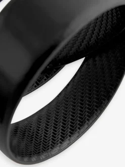 Riemen En Bretels*Next Zwart - Reversible Print Smooth Leather Belt