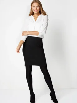 Rokken*Roman - - Korte jersey rok met textuur Zwart
