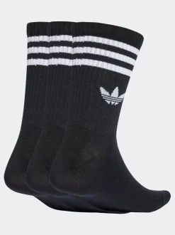 Sokken|Sokken|adidas originals Zwart - Ronde hals - 3-Strepen Crew Sokken 3 paar