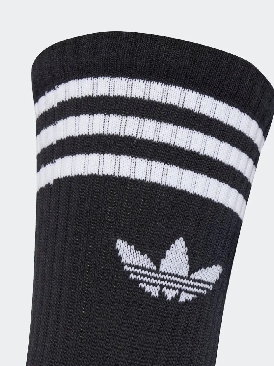 Sokken|Sokken|adidas originals Zwart - Ronde hals - 3-Strepen Crew Sokken 3 paar