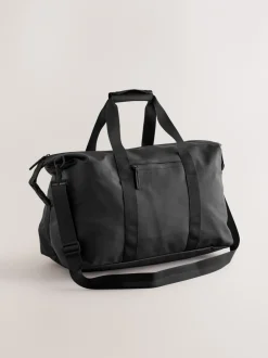 Tassen*Next Zwart - Rubberised Weekend Holdall Bag