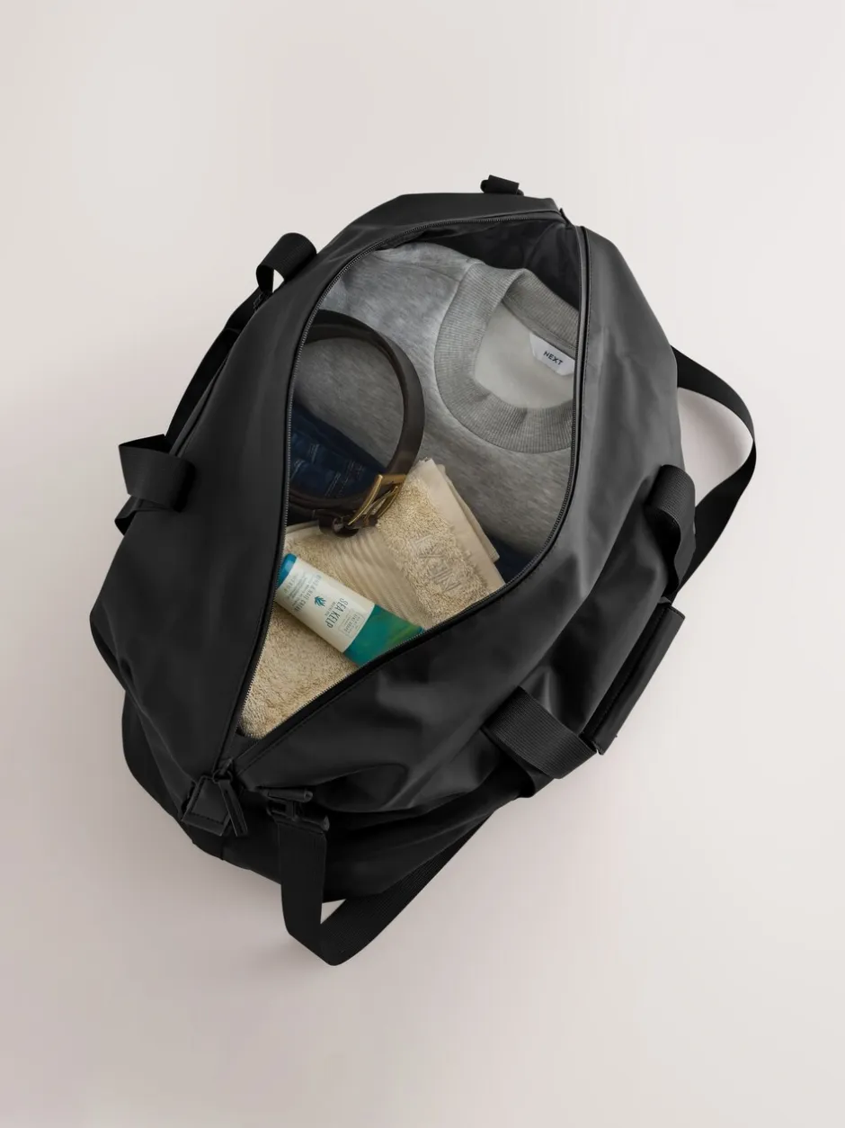 Tassen*Next Zwart - Rubberised Weekend Holdall Bag