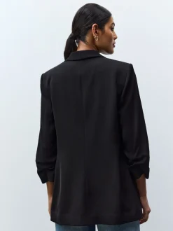 Kostuums En Werkkleding*Next Zwart - Ruimvallend blazer met gerimpelde mouwen