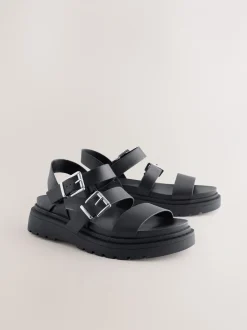 Ruimvallend En Extraruimvallend|Next - Sandalen met dikke zool en gesp Zwart