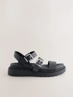 Ruimvallend En Extraruimvallend|Next - Sandalen met dikke zool en gesp Zwart
