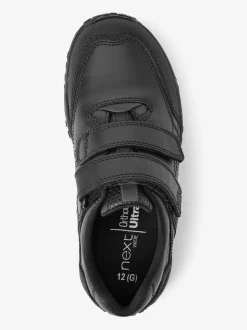 Schoolkleding*Next Zwart - Schoolschoenen van leer met klittenbandsluiting