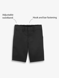 Shorts|Next - Schoolshorts zonder plooien (3-14jr) Zwart