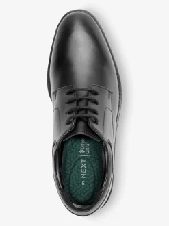 Schoolkleding*Next Zwart - Schoolveterschoenen van leer met egale voorkant