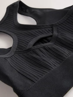 Beha's|Sportkleding*Next - Seamless Zip Front Medium Impact Sports Bra Zwart