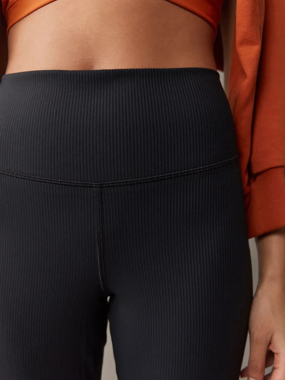 Leggings En Joggingbroeken*self. - Geribde wijde legging Zwart