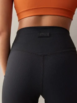 Leggings En Joggingbroeken*self. - Geribde wijde legging Zwart