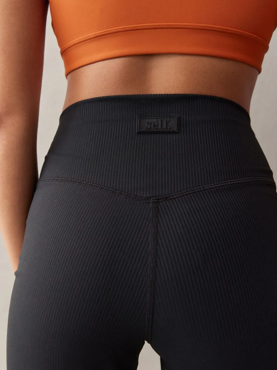 Leggings En Joggingbroeken*self. - Geribde wijde legging Zwart