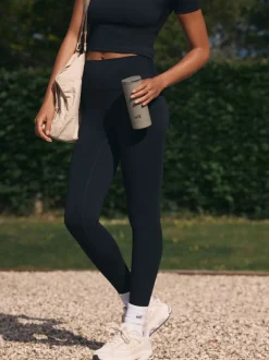 Loungewear|Leggings En Joggingbroeken*self. Zwart - Legging met hoge taille