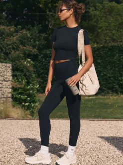 Loungewear|Leggings En Joggingbroeken*self. Zwart - Legging met hoge taille