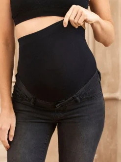 Jeans|Moederschap|Seraphine Zwart - Premium Organic Overbump Maternity Slim-Fit Jeans