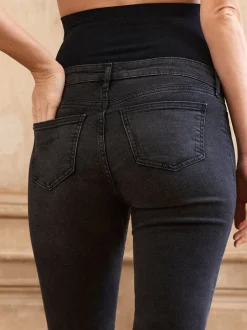 Jeans|Moederschap|Seraphine Zwart - Premium Organic Overbump Maternity Slim-Fit Jeans
