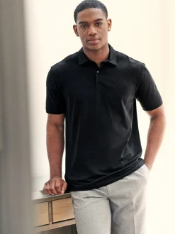 Poloshirts|Next Zwart - Set van 3 jersey poloshirts met korte mouwen