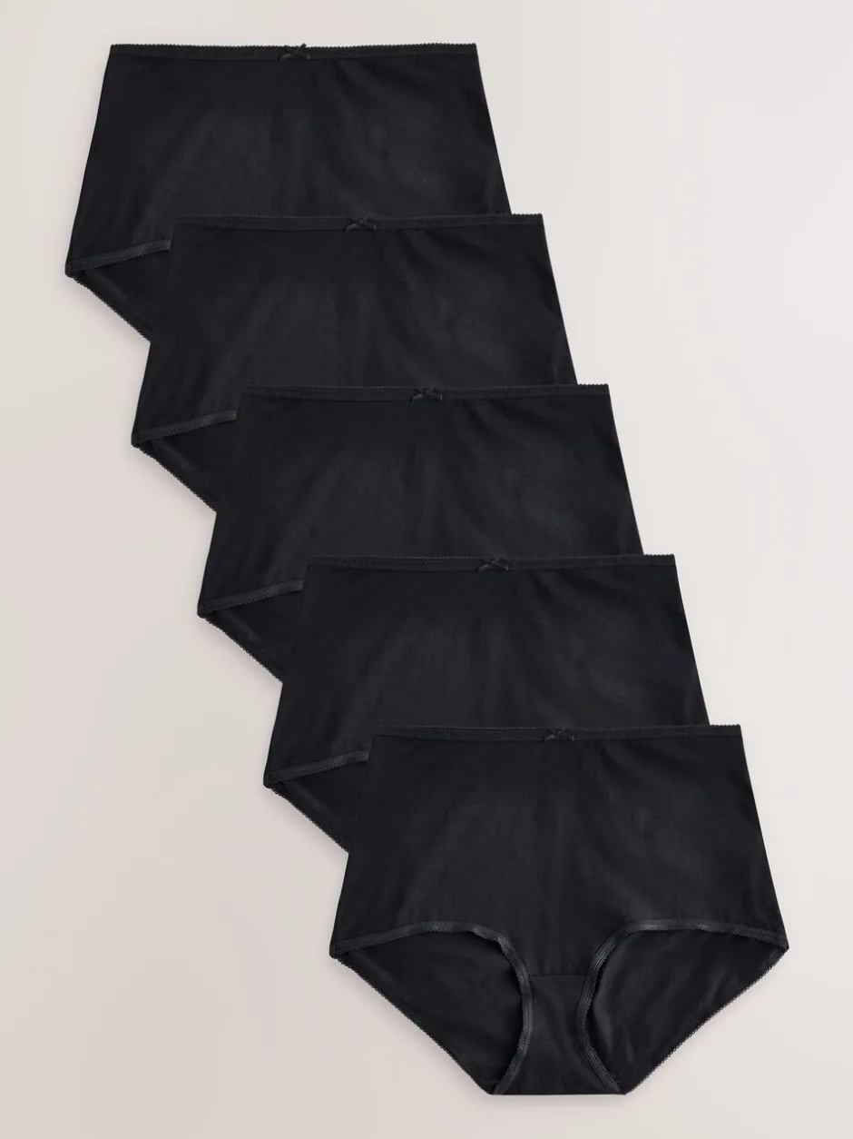 Onderbroeken|Next Zwart - Set van 5 slips met hoog katoengehalte