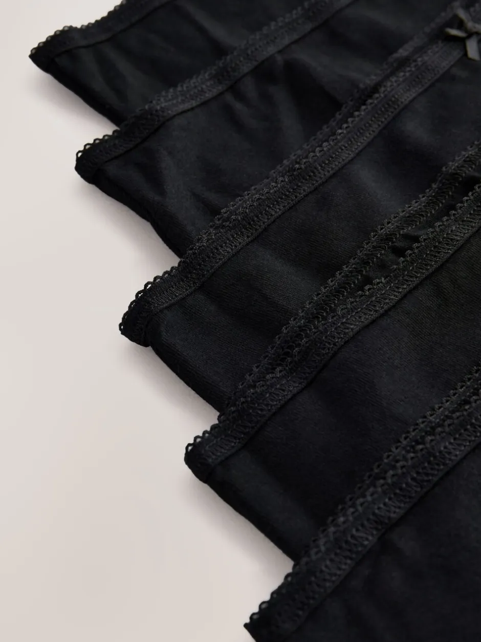 Onderbroeken|Next Zwart - Set van 5 slips met hoog katoengehalte