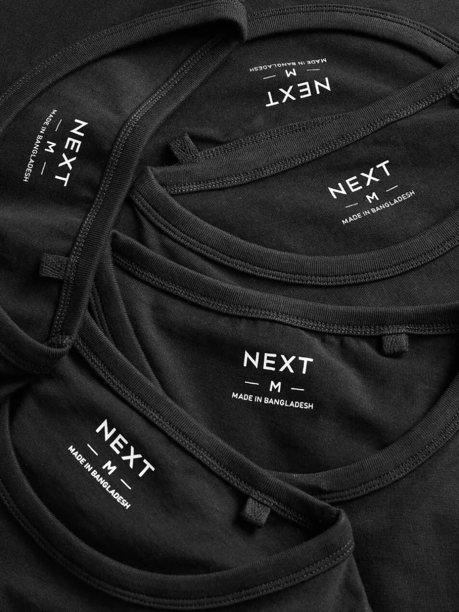 Ondergoed|Ondergoed|Next - Set van 5 T-shirts met lange mouwen en laagjes Zwart