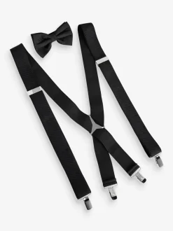 Riemen En Bretels*Next Zwart - Set van brede bretels en vlinderstrik