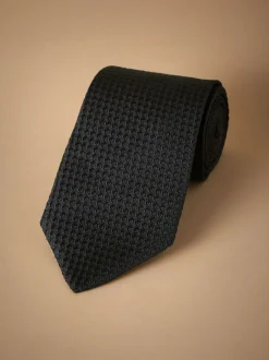 Stropdassen En Pochets*Next - Signature das met textuur van Italiaanse zijde Zwart