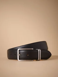 Riemen En Bretels*Next - Signature Leather Belt With Metal Keeperloop Zwart