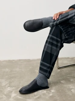 Pantoffels|Next Zwart - Signature Leather Mule Slippers