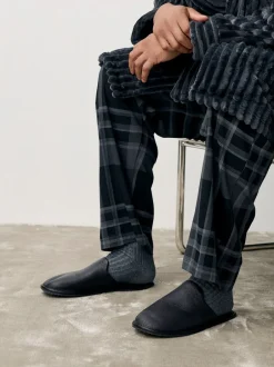 Pantoffels|Next Zwart - Signature Leather Mule Slippers