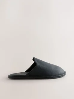 Pantoffels|Next Zwart - Signature Leather Mule Slippers