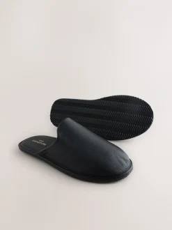 Pantoffels|Next Zwart - Signature Leather Mule Slippers