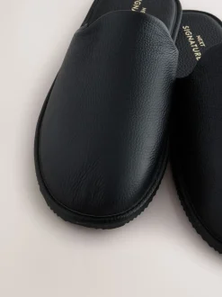 Pantoffels|Next Zwart - Signature Leather Mule Slippers