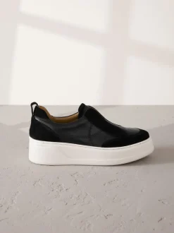 Sneakers*Next Zwart - Signature leren instapsneakers met dikke zool en plateauzool