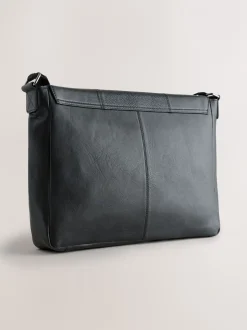 Tassen|Next - Signature leren messenger-tas Zwart