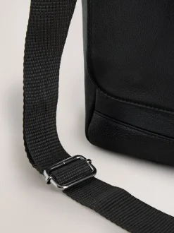 Tassen|Next - Signature leren messenger-tas Zwart