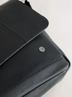 Tassen|Next - Signature leren messenger-tas Zwart