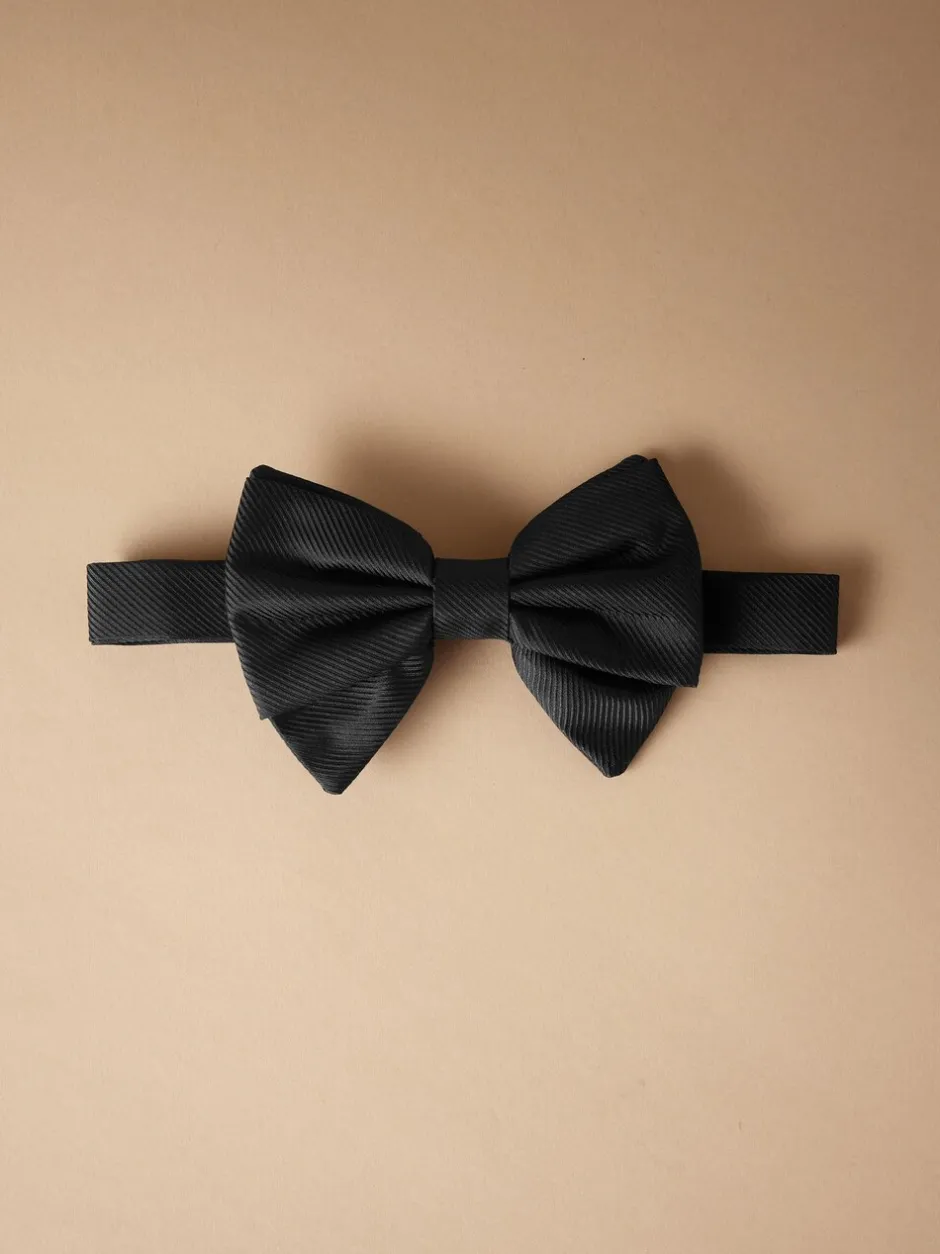 Stropdassen En Pochets*Next Zwart - Signature Made In Italy gestructureerde zijden vlinderdas
