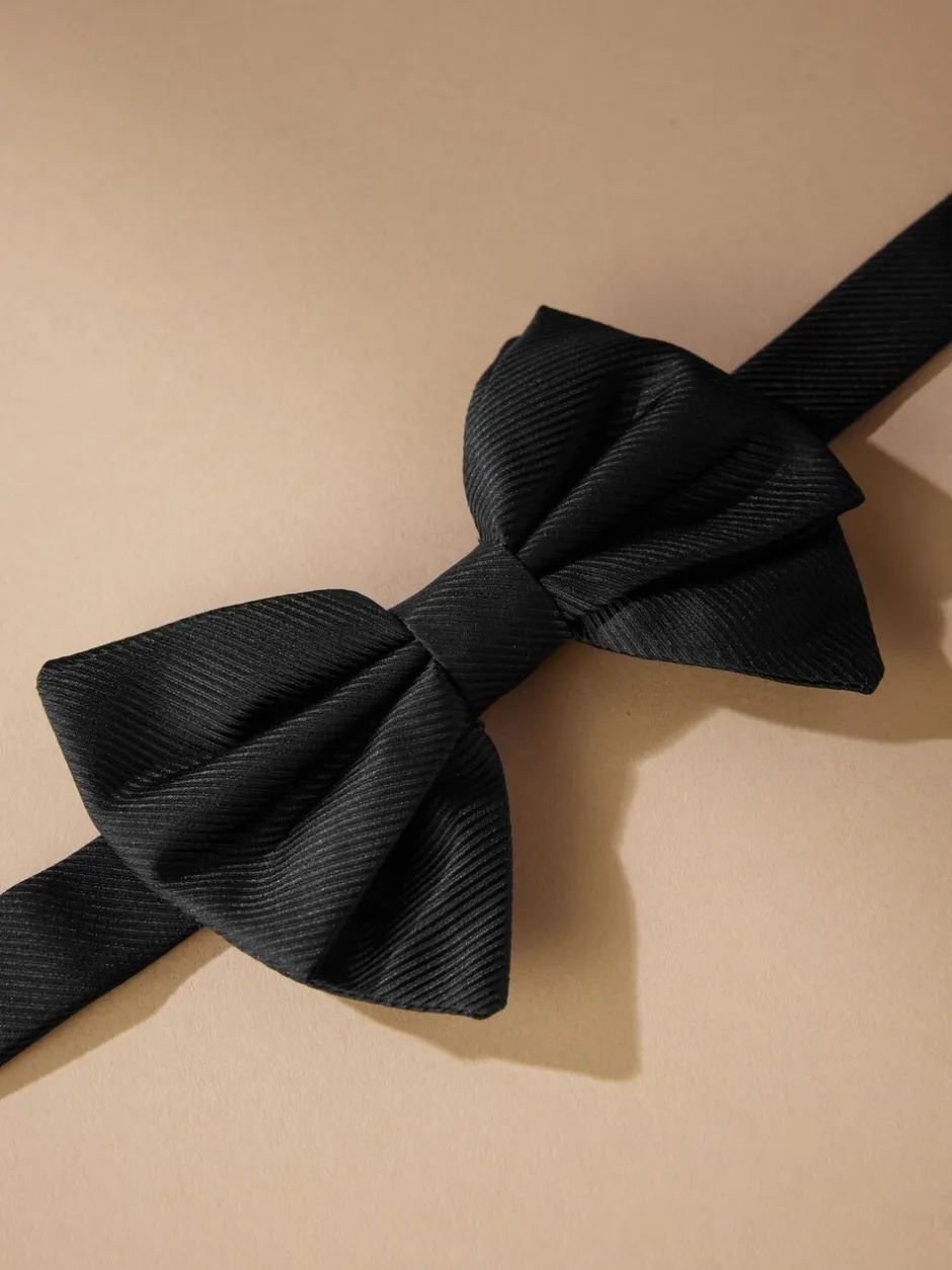 Stropdassen En Pochets*Next Zwart - Signature Made In Italy gestructureerde zijden vlinderdas