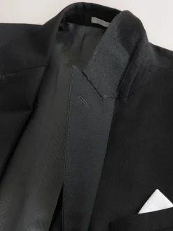 Smokings En Feestkleding|Blazers En Business-Jasjes*Next Zwart - Signature Nova Fides 100% Italian Wool Double Breasted Tuxedo Suit Jacket