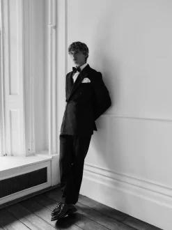 Smokings En Feestkleding|Blazers En Business-Jasjes*Next Zwart - Signature Nova Fides 100% Italian Wool Double Breasted Tuxedo Suit Jacket