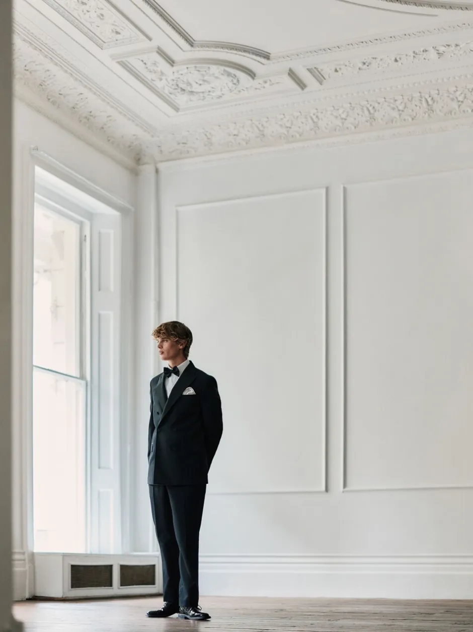 Smokings En Feestkleding|Blazers En Business-Jasjes*Next Zwart - Signature Nova Fides 100% Italian Wool Double Breasted Tuxedo Suit Jacket
