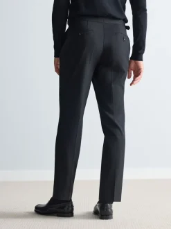 Formele Broek*Next Zwart - Signature Smart Textured Italiaanse wollen broek met zijverstellers