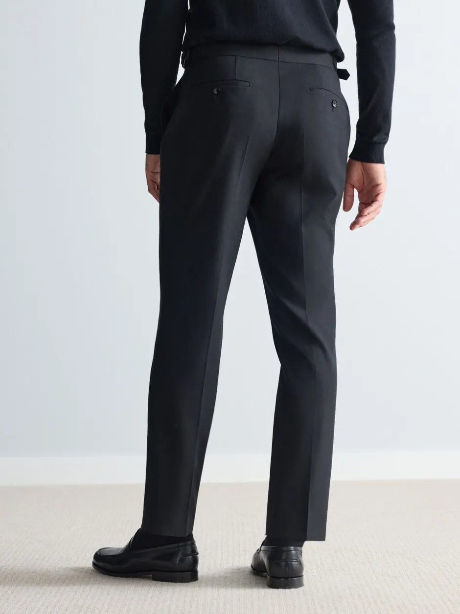 Formele Broek*Next Zwart - Signature Smart Textured Italiaanse wollen broek met zijverstellers