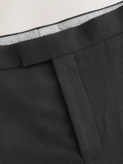 Formele Broek*Next Zwart - Signature Smart Textured Italiaanse wollen broek met zijverstellers