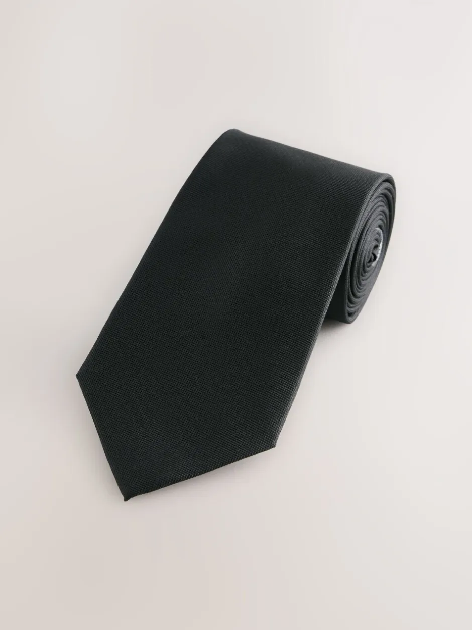 Stropdassen En Pochets|Next Zwart - Signature zijden das