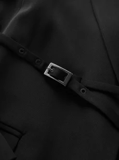Kostuums En Werkkleding*Next Zwart - Single Breasted Skinny Belt Blazer