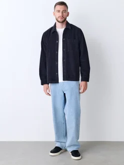 Formele Overhemden|Jassen En Jacks|Next - Single pocket Corduroy Shacket Overshirt Zwart
