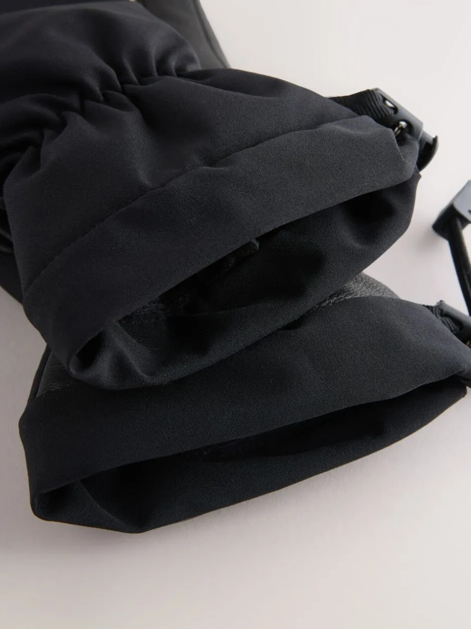 Mutsen, Sjaals En Handschoenen*Next Zwart - Ski Gloves With Leather