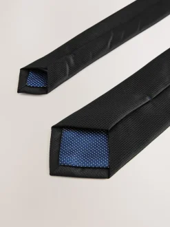 Stropdassen En Pochets|Next - Skinny - Stropdas met textuur Zwart