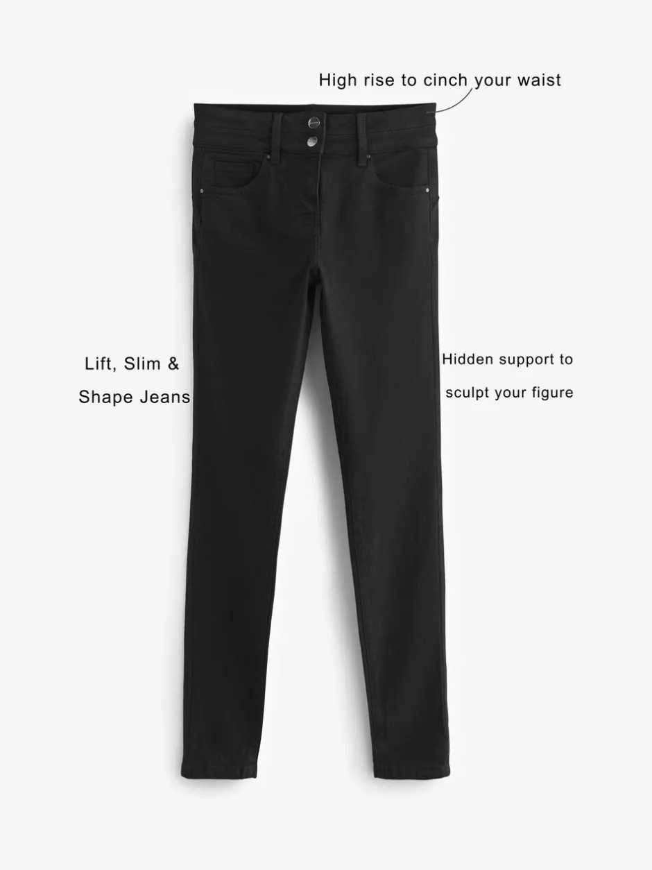 Jeans|Next - Skinny jeans met verlengings- en afslankeffect Zwart